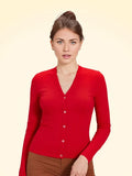Regular Fit Cashmere V-Neck Short Cardigan - TCG London