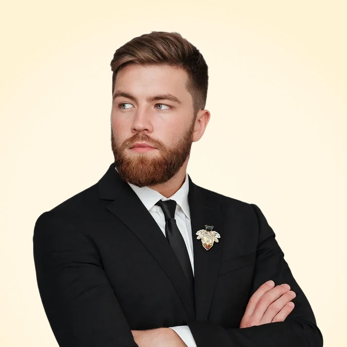 Swarovski Crystals Large Bee Lapel Brooch - TCG London