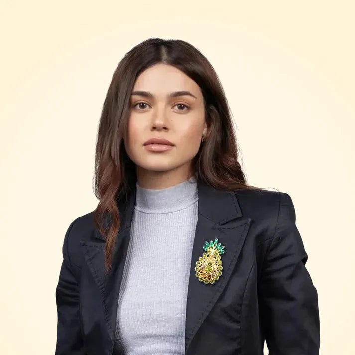 Swarovski Crystals Pineapple Brooch - TCG London