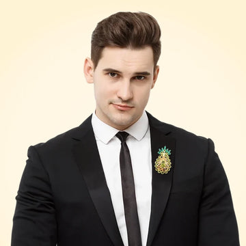 Swarovski Crystals Pineapple Lapel Brooch - TCG London