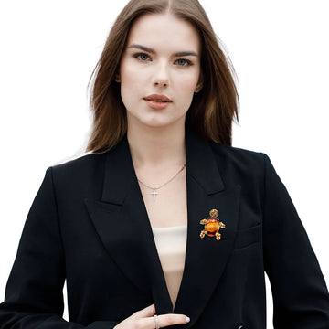 Swarovski Crystals Small Turtle Brooch - TCG London