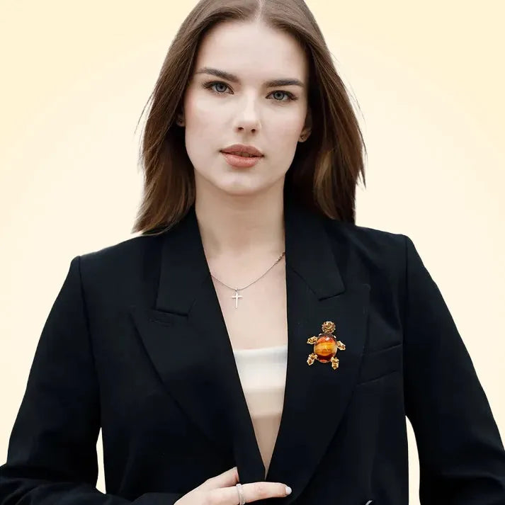 Swarovski Crystals Small Turtle Brooch - TCG London