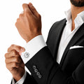 Swarovski Crystals Baguette Surround Square Cufflinks - TCG London