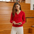 Regular Fit Cashmere V-Neck Short Cardigan - TCG London