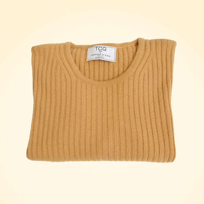 Cashmere Ribbed Round Neck Jumper - TCG London