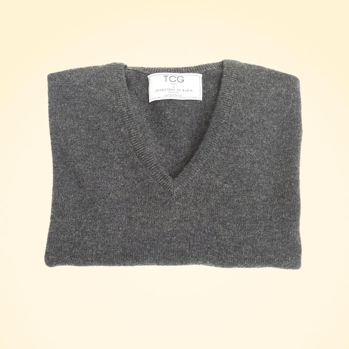 Cashmere V-Neck Jumper - TCG London