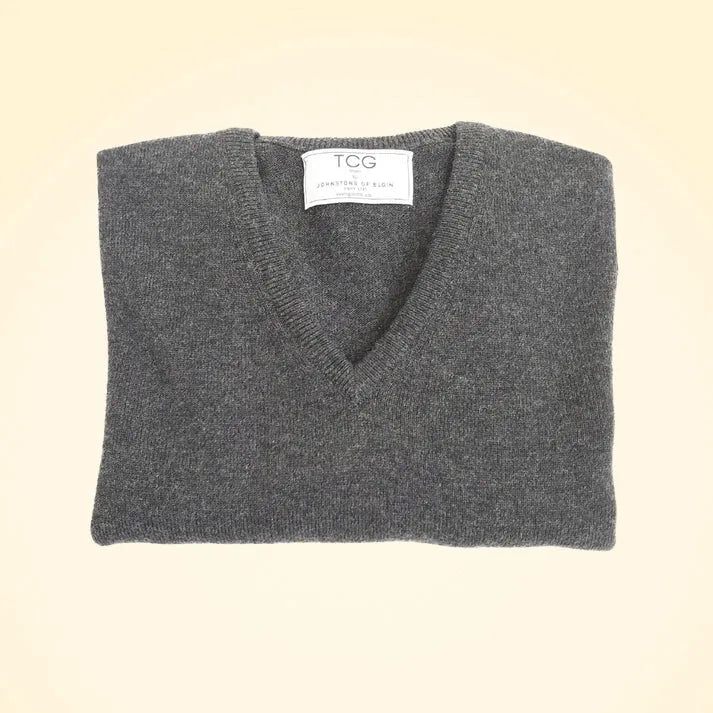 Cashmere V-Neck Jumper - TCG London