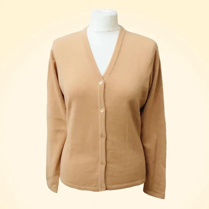 Regular Fit Cashmere V-Neck Short Cardigan - TCG London