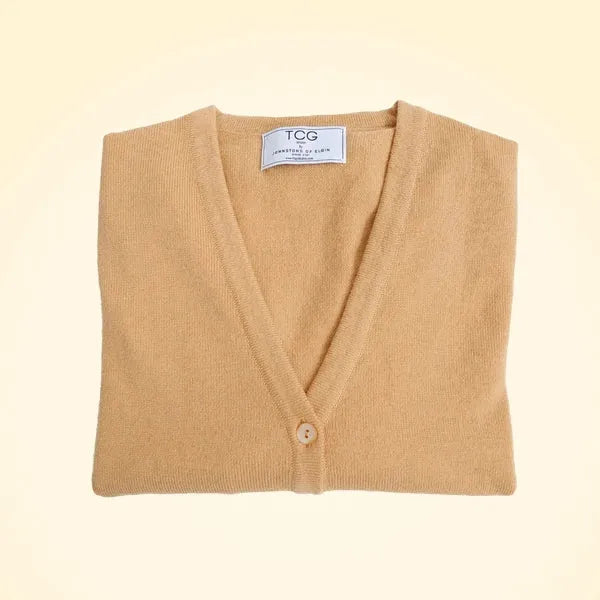 Regular Fit Cashmere V-Neck Short Cardigan - TCG London
