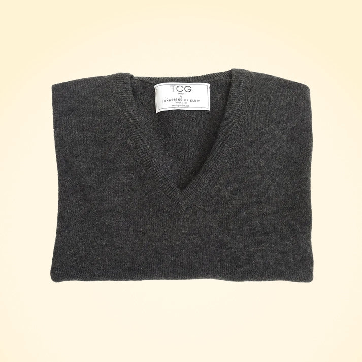 Cashmere V-Neck Jumper - TCG London