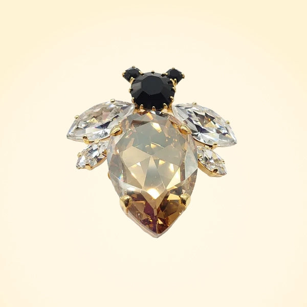 Swarovski Crystals Large Bee Lapel Brooch - TCG London