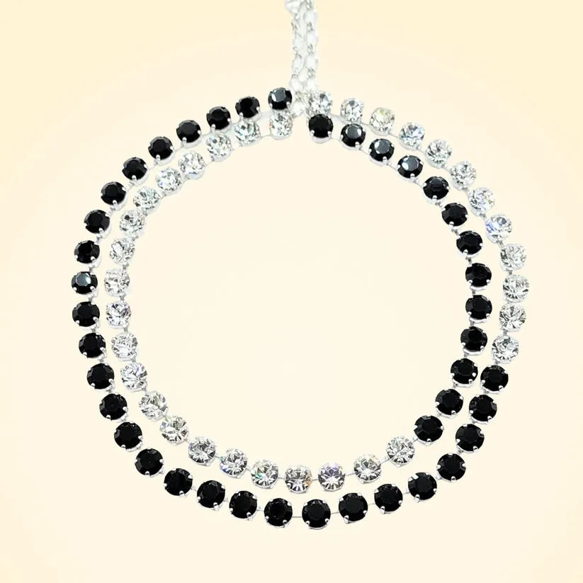 Dual Row Bicolour Swarovski Crystals Necklace - TCG London