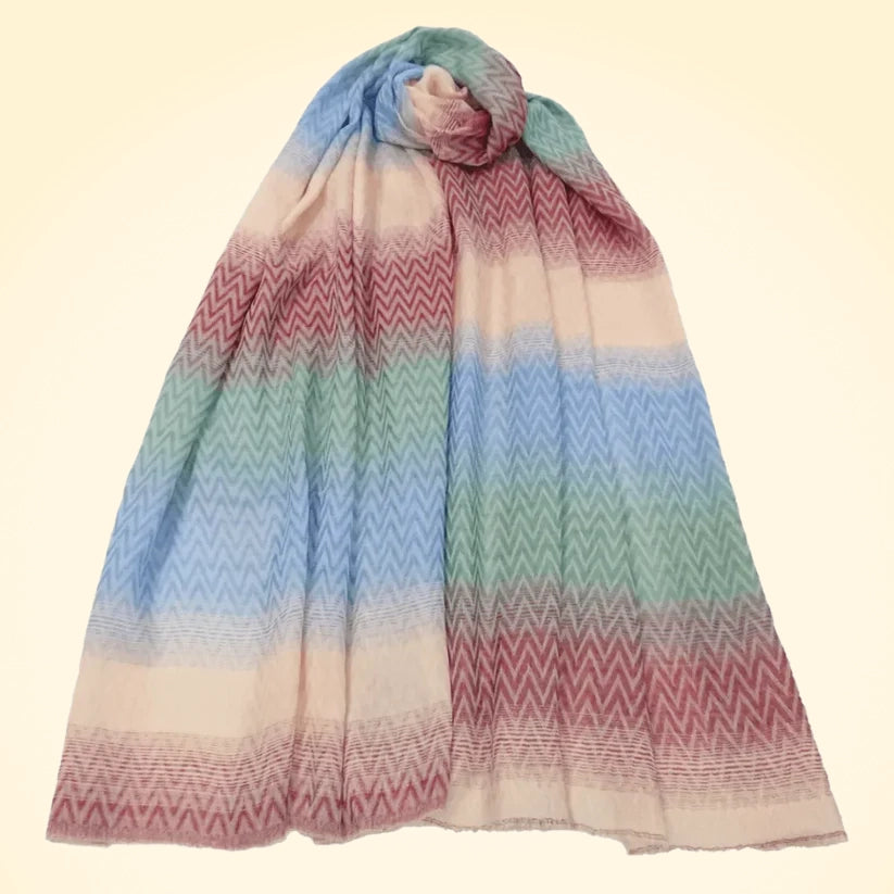 Large Fine Pashmina Stole with Patterned Design - TCG London