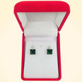 Small Swarovski Crystals Square Earrings With Silver Fittings - TCG London