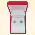 Small Swarovski Crystals Square Earrings With Gold Fittings - TCG London