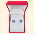 Small Swarovski Crystals Square Earrings With Gold Fittings - TCG London