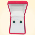 Small Swarovski Crystals Square Earrings With Gold Fittings - TCG London