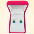 Small Swarovski Crystals Square Earrings With Gold Fittings - TCG London