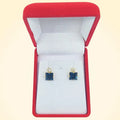 Small Swarovski Crystals Square Earrings With Gold Fittings - TCG London