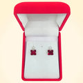 Small Swarovski Crystals Square Earrings With Silver Fittings - TCG London