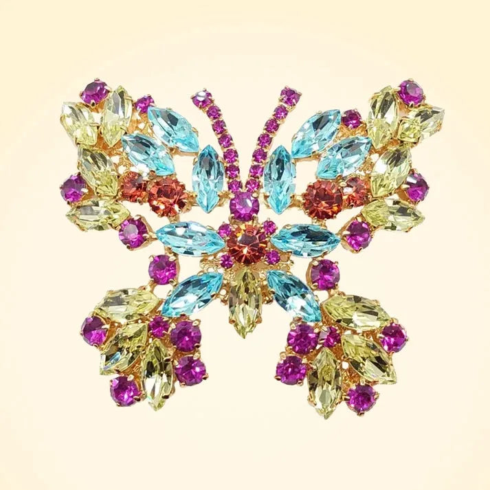Large Swarovski Crystals Butterfly Statement Brooch - TCG London