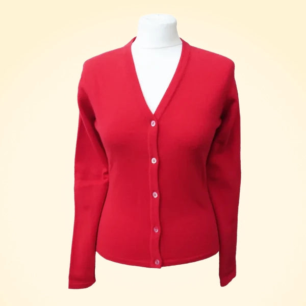 Regular Fit Cashmere V-Neck Short Cardigan - TCG London