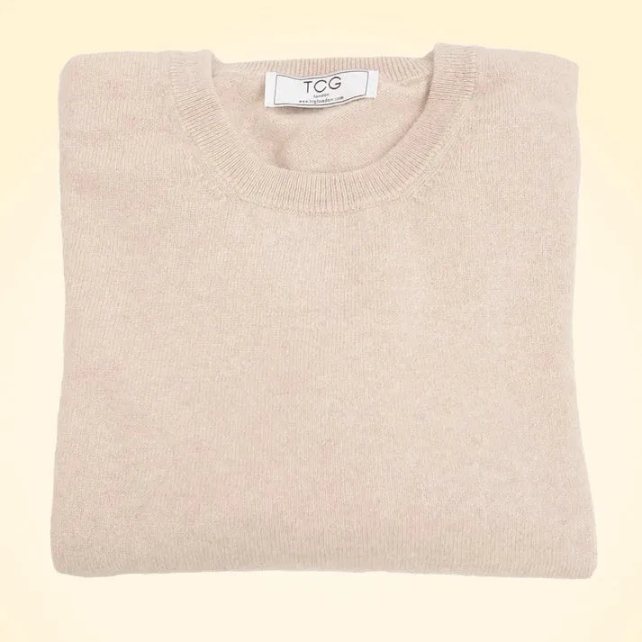 Regular Fit Cashmere Round Neck Jumper - TCG London
