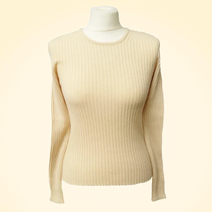 Cashmere Ribbed Round Neck Jumper - TCG London