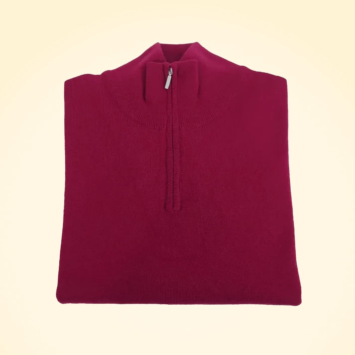 Relaxed Fit Cashmere Zip Neck Jumper - TCG London