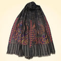 Large Fine Pashmina Stole with Patterned Design - TCG London