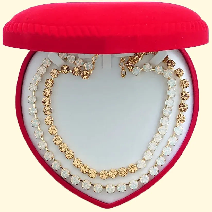 Dual Row Bicolour Swarovski Crystals Necklace - TCG London