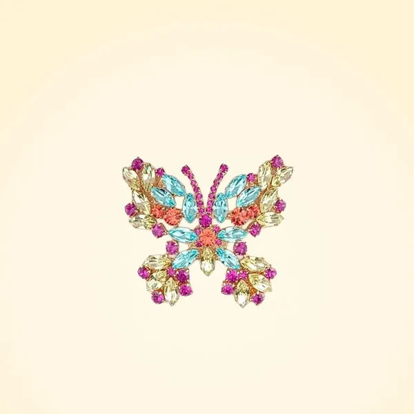 Large Swarovski Crystals Butterfly Statement Lapel Brooch - TCG London