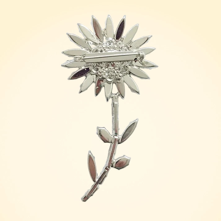 Swarovski Crystals Sparkling Flower Lapel Brooch - TCG London