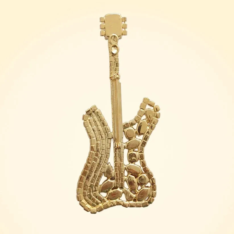 Swarovski Crystals Fender Guitar Brooch - TCG London