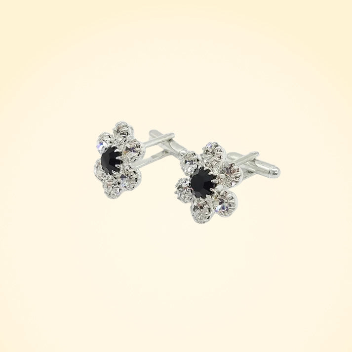 Swarovski Crystals Daisy Cufflinks - TCG London