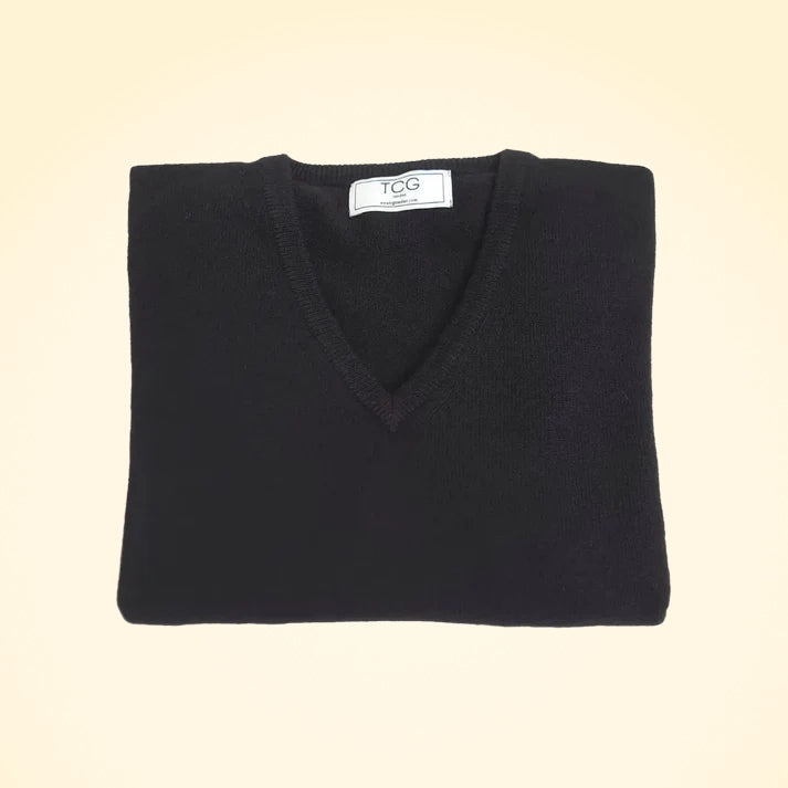 Cashmere V-Neck Jumper - TCG London