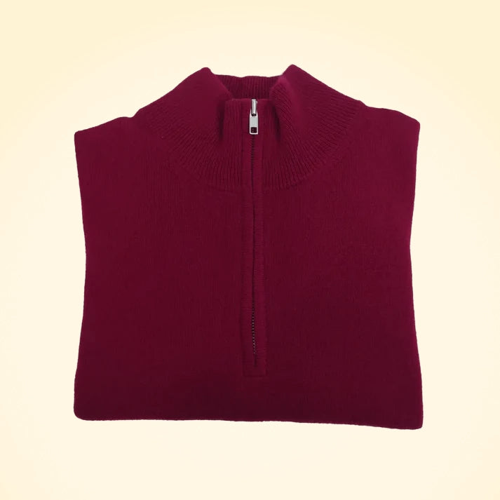 Relaxed Fit Cashmere Zip Neck Jumper - TCG London