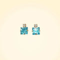 Small Swarovski Crystals Square Earrings With Gold Fittings - TCG London