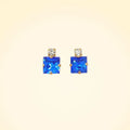 Small Swarovski Crystals Square Earrings With Gold Fittings - TCG London