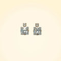 Small Swarovski Crystals Square Earrings With Gold Fittings - TCG London