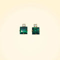 Small Swarovski Crystals Square Earrings With Gold Fittings - TCG London