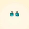 Small Swarovski Crystals Square Earrings With Gold Fittings - TCG London