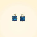 Small Swarovski Crystals Square Earrings With Gold Fittings - TCG London