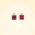 Small Swarovski Crystals Square Earrings With Gold Fittings - TCG London