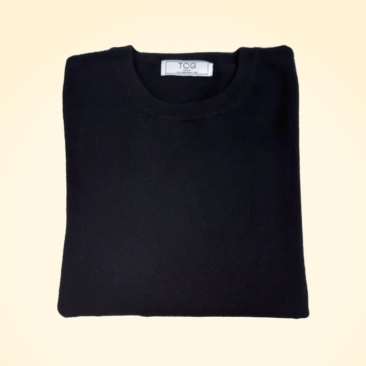 Regular Fit Cashmere Round Neck Jumper - TCG London