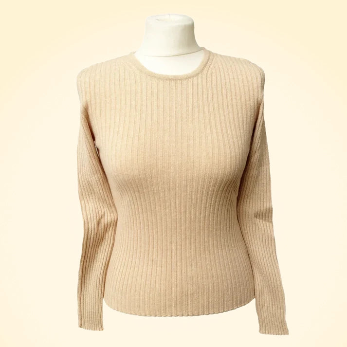 Cashmere Ribbed Round Neck Jumper - TCG London