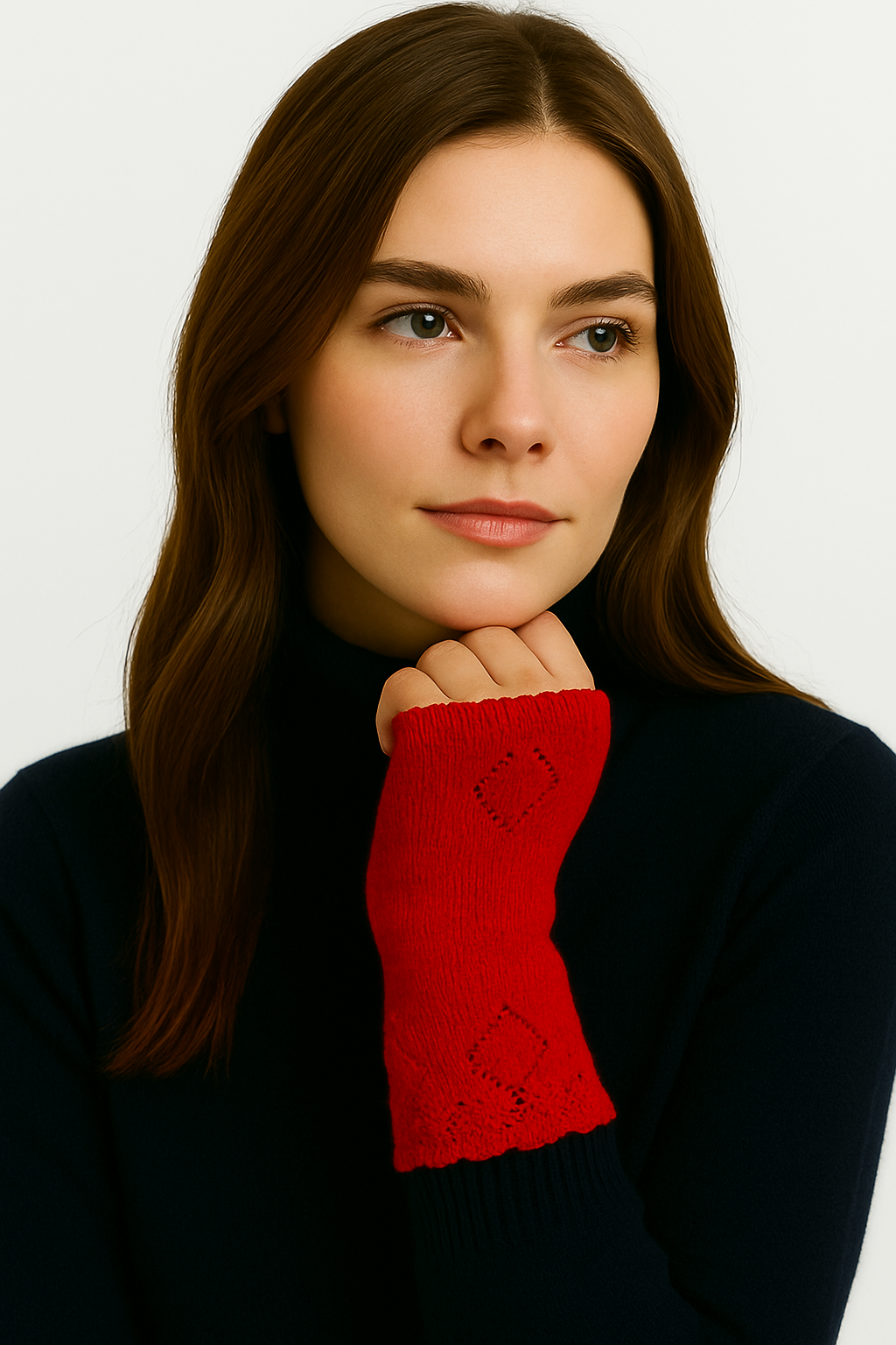 Scottish Cashmere Pointelle Wrist Warmers