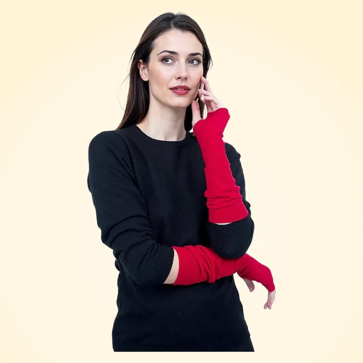 Long Cashmere Wrist Warmers - TCG London