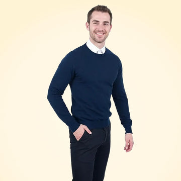 Classic Fit Round Neck Cashmere Jumper - TCG London
