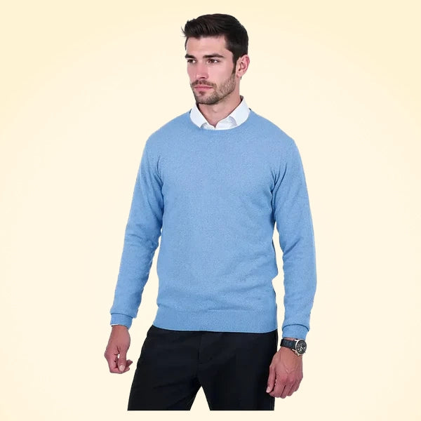 Classic Fit Round Neck Cashmere Jumper - TCG London